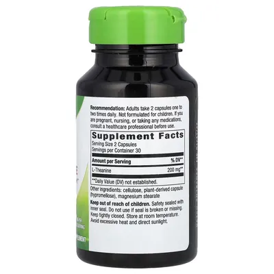 L-Теанін Nature's Way L-Theanine 200 мг, 60 веганських капсул