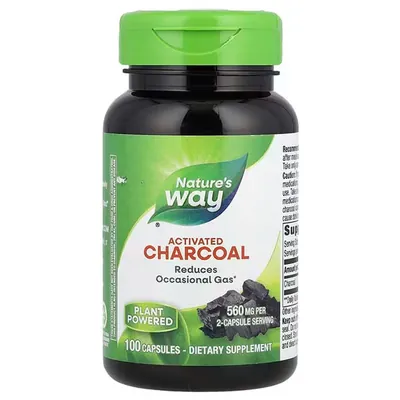 Вугілля активоване Nature's Way Charcoal Activated 560 мг, 100 капсул