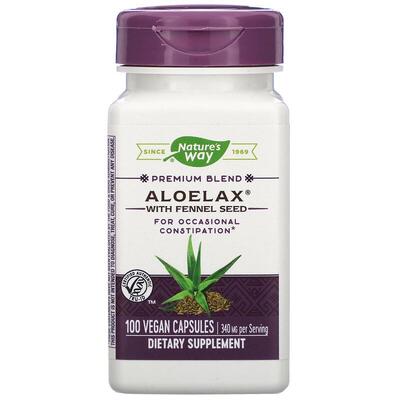 Алое вера с фенхелем Nature's Way Aloelax with Fennel Seed 340 мг, 100 капсул