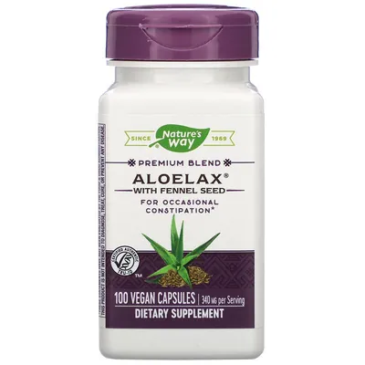 Алое вера з фенхелем Nature's Way Aloelax with Fennel Seed 340 мг, 100 капсул