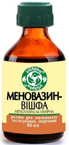 Меновазин-Вішфа розчин д/зовн. заст., спирт. по 40 мл у флак. скл.