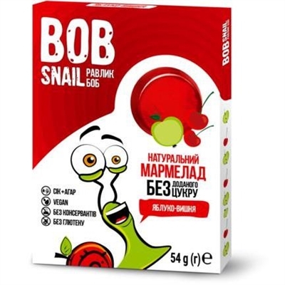 Мармелад Bob Snail Jelly яблоко-вишня, 54 г