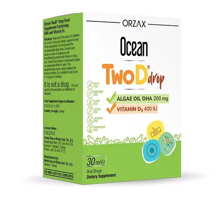 ДГК та вітамін Д3 для дітей Orzax Ocean Twod Drop краплі по 30 мл у флак.