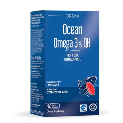 Омега-3 + QH риб’яче масло з коензимом Q10 Orzax Ocean Omega-3 & QH, 30 капсул