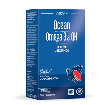 Омега-3 + QH риб’яче масло з коензимом Q10 Orzax Ocean Omega-3 & QH, 30 капсул