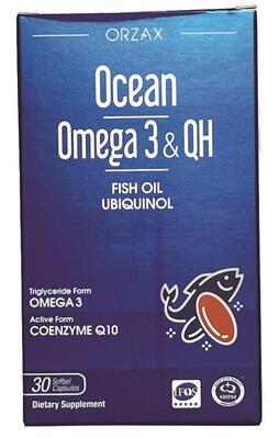 Омега-3+QH рыбье масло с коэнзимом Q10 Orzax Ocean Omega-3 & QH, 30 капсул