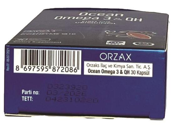 Омега-3+QH рыбье масло с коэнзимом Q10 Orzax Ocean Omega-3 & QH, 30 капсул