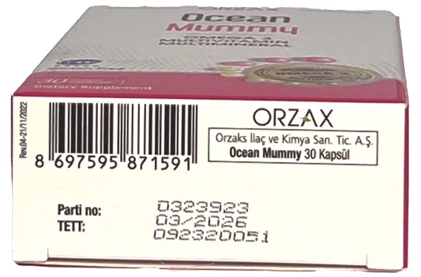 Вітаміни та мінерали для вагітних Orzax Ocean Mummy, 30 капсул