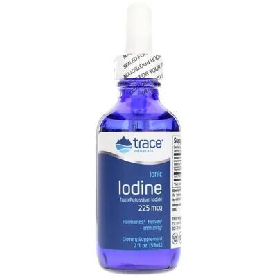 Йод ионный Trace Minerals Ionic Iodine 225 мкг в каплях, 59 мл