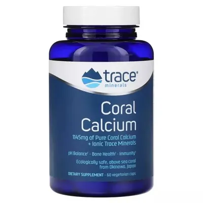 Кораловий кальцій та культові мікроелементи Trace Minerals Coral Calcium + Iconic Trace Minerals, 60 вегетаріанських капсул