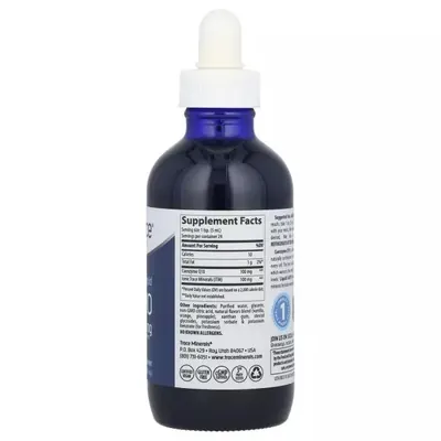 Коензим Q10 Trace Minerals Liquid CoQ10 100 мг зі смаком мандарину у краплях, 118 мл