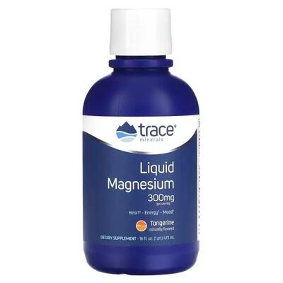 Магний Trace Minerals Liquid Magnesium 300 мг со вкусом мандарина раствор, 473 мл