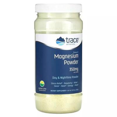 Магній Trace Minerals Stress-X Magnesium Powder 350 мг зі смаком лимон-лайм, 250 г