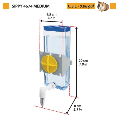 Поилка для грызунов Ferplast SIPPY 4674 MEDIUM, 300 мл