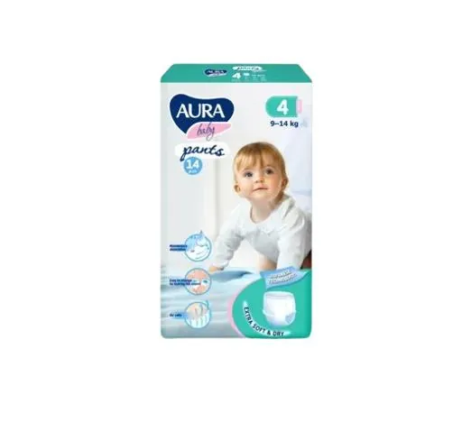Підгузки-трусики Aura Baby розмір 4 L, 9-14 кг, 14 шт