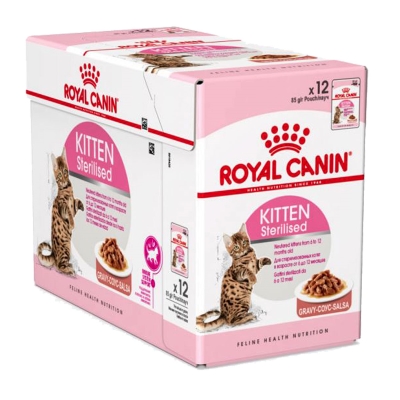 Корм влажный для стерилизованных котят Royal Canin Kitten Sterilised Gravy 6-12 месяцев, кусочки в соусе, 85 г