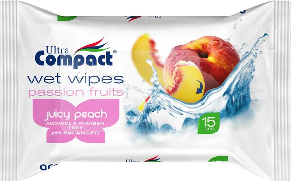 Серветки вологі Ultra Compact Fruits, 15 шт
