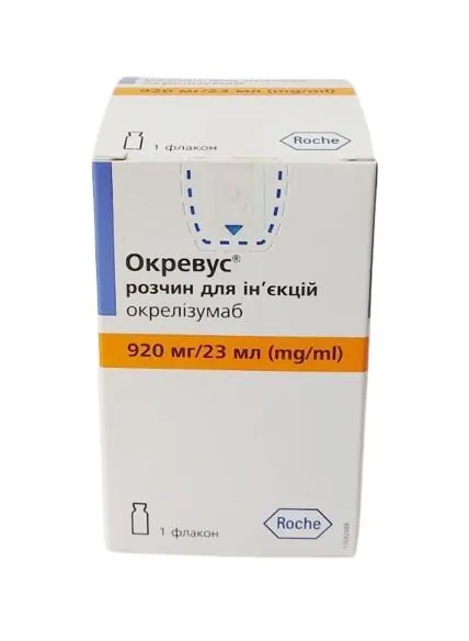 Окревус розчин д/ін. 920 мг/23 мл по 23 мл №1 у флак.