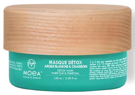 Детокс-маска для лица Moea Detox белая глина и древесный уголь, 150 мл