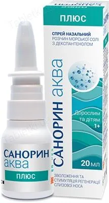 Санорин Аква Плюс спрей наз. по 20 мл у флак. з механ. насос.-дозат. та аплік.