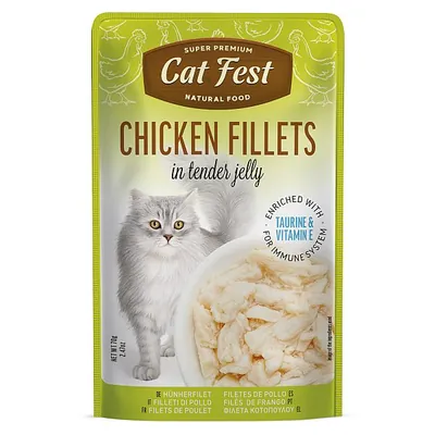 Корм вологий для котів Pet Fest Cat Fest куряче філе в желе, 70 г