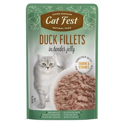 Корм вологий для котів Pet Fest Cat Fest качине філе в желе, 70 г
