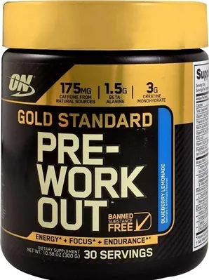 Передтренувальний комплекс Optimum Nutrition Gold Standard Pre-Workout, чорничний лимонад, 300 г
