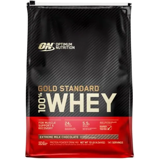 Протеїн сироватковий змішаний Optimum Nutrition Gold Standard 100% Whey, екстра молочний шоколад, 4,54 кг