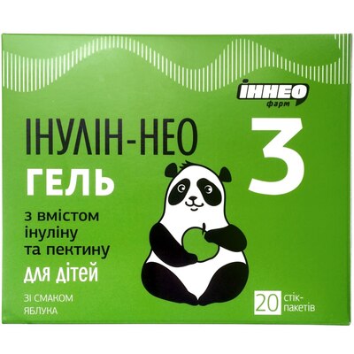 Инулин-НЕО 3 гель д/перор. прим. для детей со вкусом яблока по 10 г №20 в в стик-пакетах