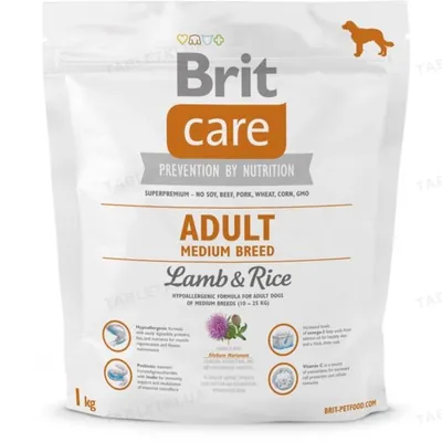 Корм сухий для дорослих собак середніх порід Brit Care Adult Medium Breed Lamb & Rice, 1 кг