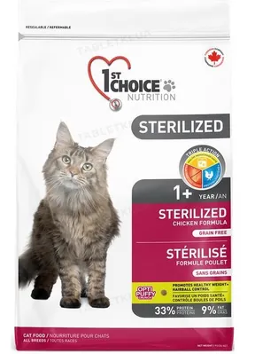 Корм сухий для кастрованих котів і стерилізованих кішок 1st Choice Sterilized 2.4 кг
