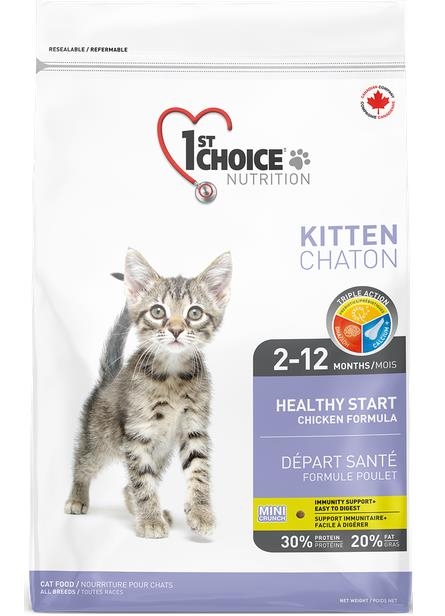 Корм сухой для котят 1st Choice Kitten со вкусом курицы, 0.907 кг