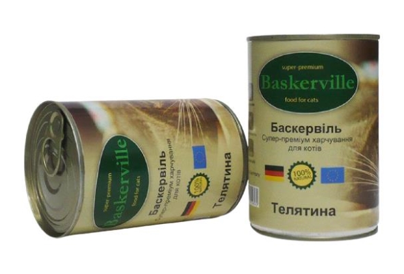 Консерва для котів Baskerville з телятиною, 400 г