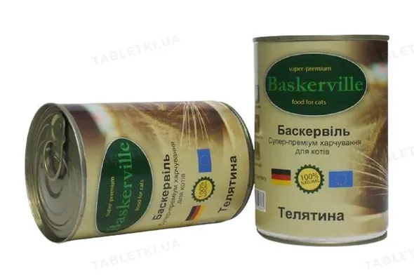 Консерва для котів Baskerville з телятиною, 400 г