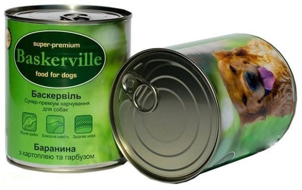 Консервы для собак Baskerville с бараниной, картофелем и тыквой, 800 г