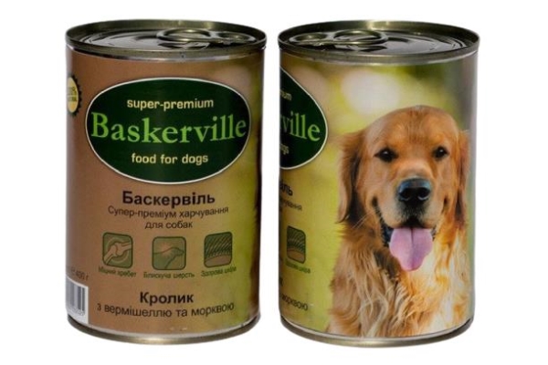 Консерви для собак Baskerville з кроликом і вермішеллю, 400 г