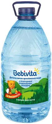 Вода питна Bebivita дитяча негазована артезіанська з природним мінеральним складом, 5 л