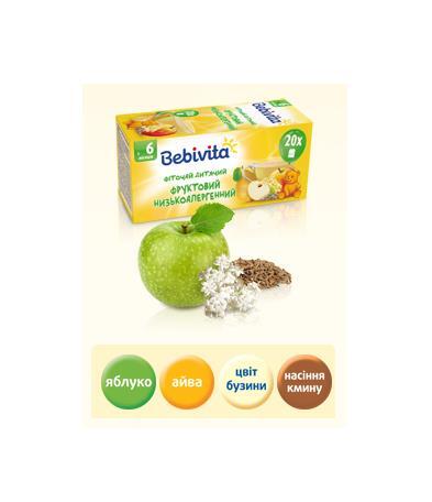 Фиточай Bebivita детский фруктовый низкоаллергенный, 20 фильтр-пакетов х 1,5 г