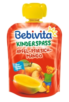 Пюре фруктовое Bebivita Яблоко-Персик-Манго, 90 г
