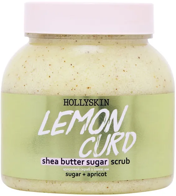 Скраб для тіла Hollyskin Lemon Curd цукровий з олією ши та перлітом, 350 г