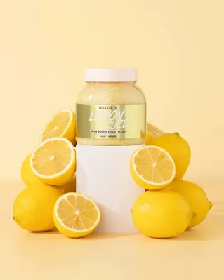 Скраб для тіла Hollyskin Lemon Curd цукровий з олією ши та перлітом, 350 г