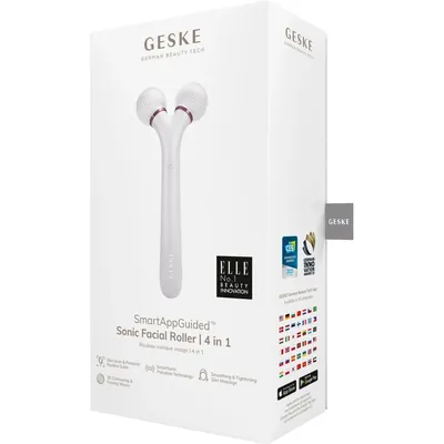 Ролер для обличчя GESKE Електронний звуковий 4 в 1, пудровий