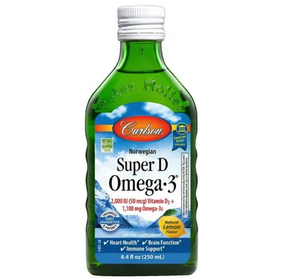 Вітаміни Carlson Labs Super D3+Omega-3 2000 МО та 1100 мг, 250 мл