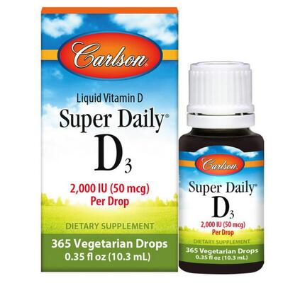 Витамин D3 Carlson Labs Super Daily Vitamin D3 2000 МЕ, 10.3 мл