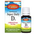 Витамин D3 Carlson Labs Super Daily Vitamin D3 2000 МЕ, 10.3 мл