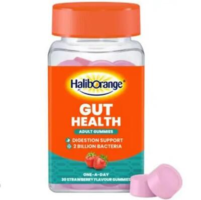 Витамины для здоровья кишечника Haliborange Gut Health, клубника, жевательные таблетки №30