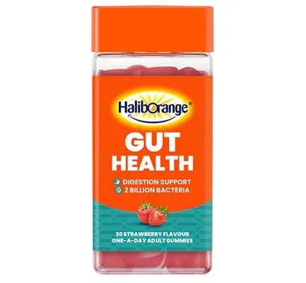 Вітаміни для здоров'я кишечника Haliborange Gut Health, полуниця, жувальні таблетки №30