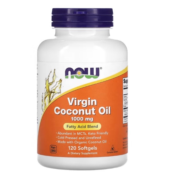 Кокосовое масло NOW Virgin Coconut Oil 1000 мг, 120 капсул