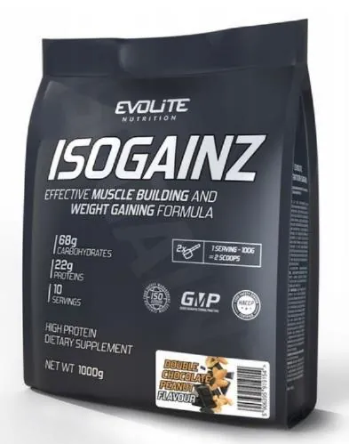 Гейнер Evolite Nutrition IsoGainz подвійний шоколад-арахіс, 1 кг