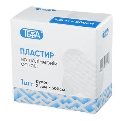 Пластир медичний Teta на полімерній основі, котушка, 2,5 х 500 см, 1 штука